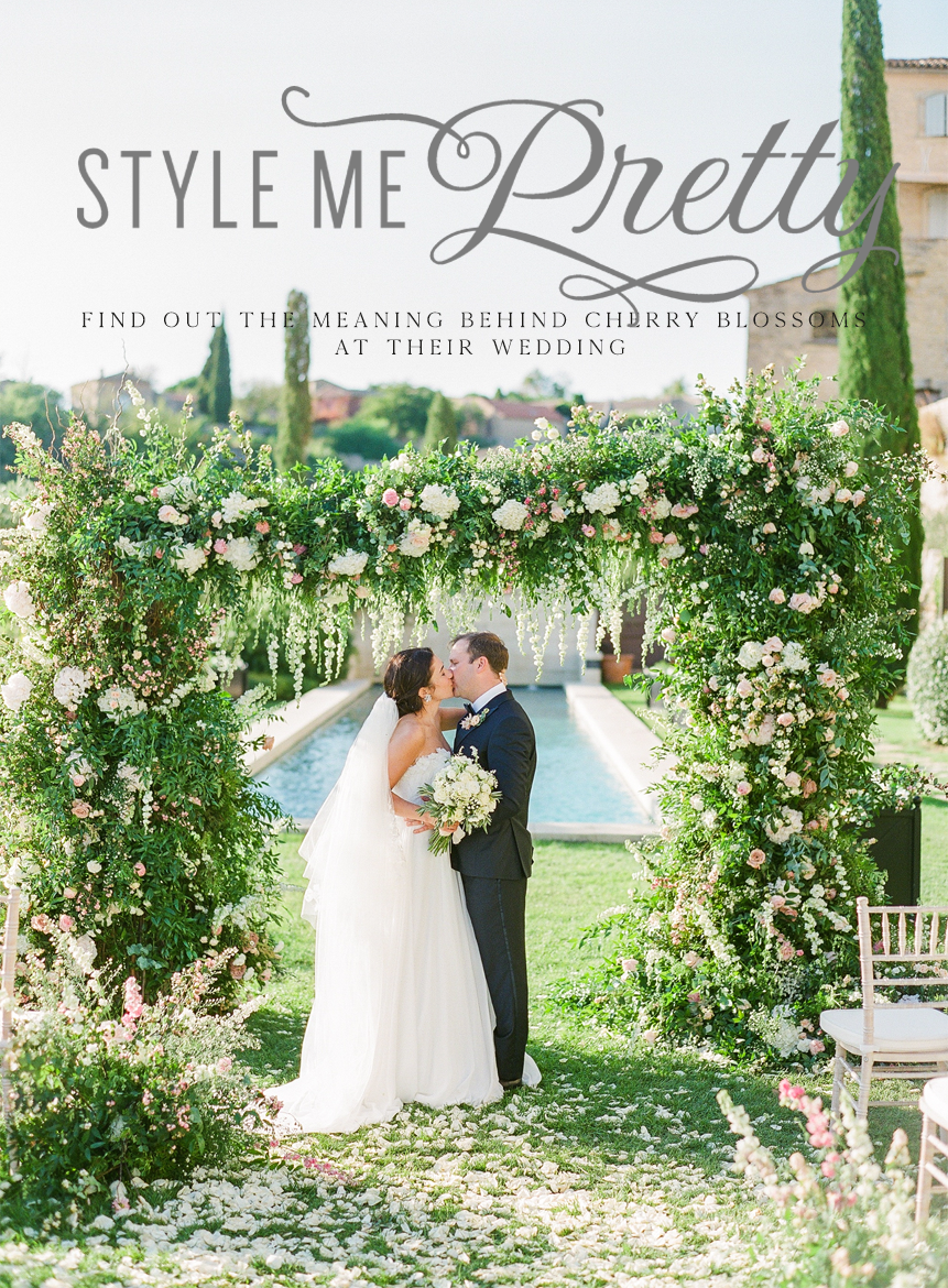 Cherry Blossom wedding at Bastide de Gordes | Style Me Pretty