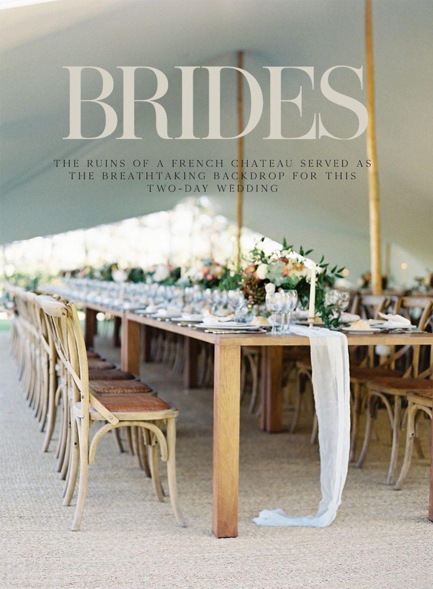 French chateau wedding on Brides